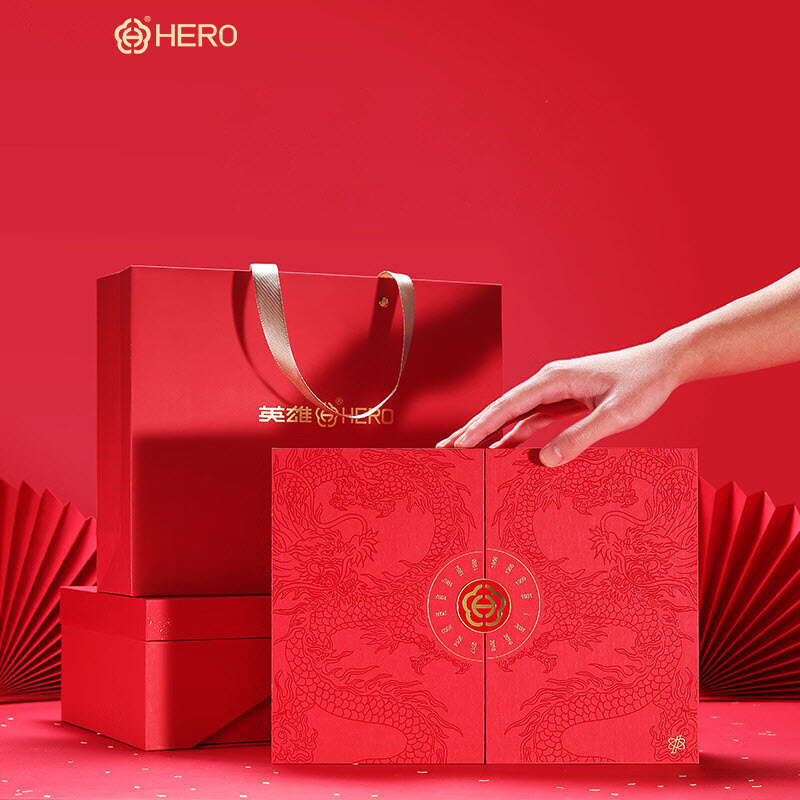 bút Hero 100 màu đỏ phiên bản mạ vàng 14k giới hạn