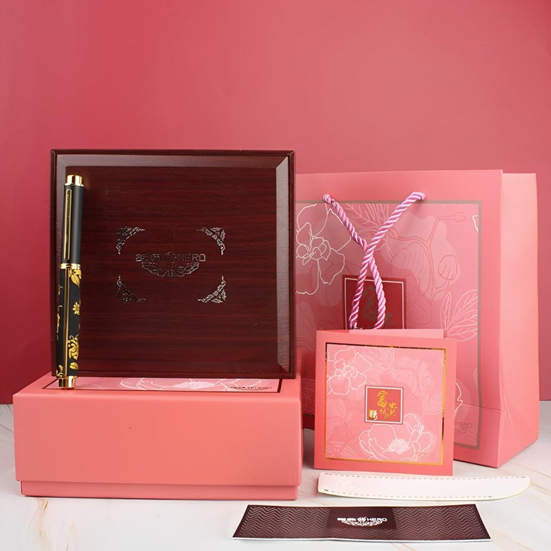 Bút ký cao cấp Hero 2189 bản giới hạn mạ vàng 18k đi kèm hộp gỗ cao cấp