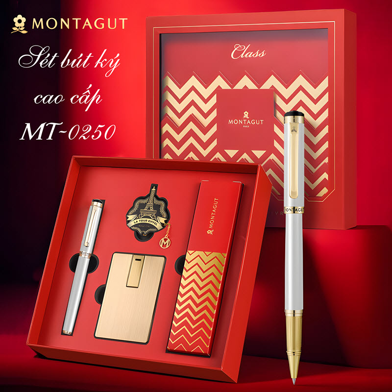 Bộ quà tặng bút ký cao cấp MT0250 màu trắng