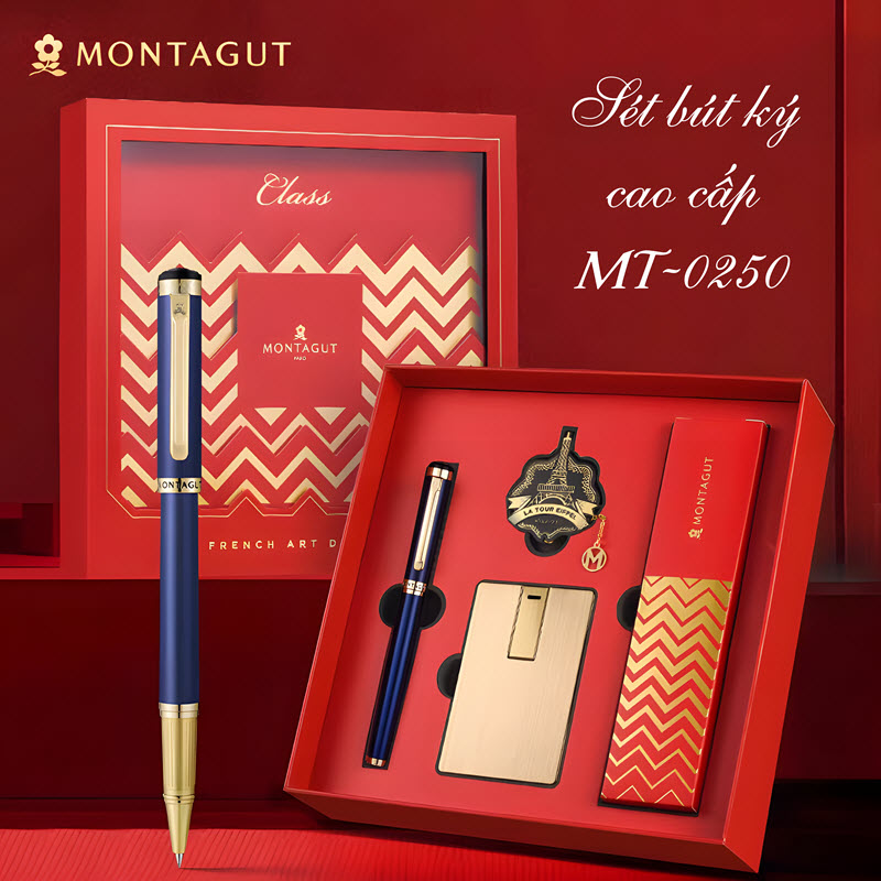 Bộ quà tặng bút ký cao cấp MT0250 màu xanh