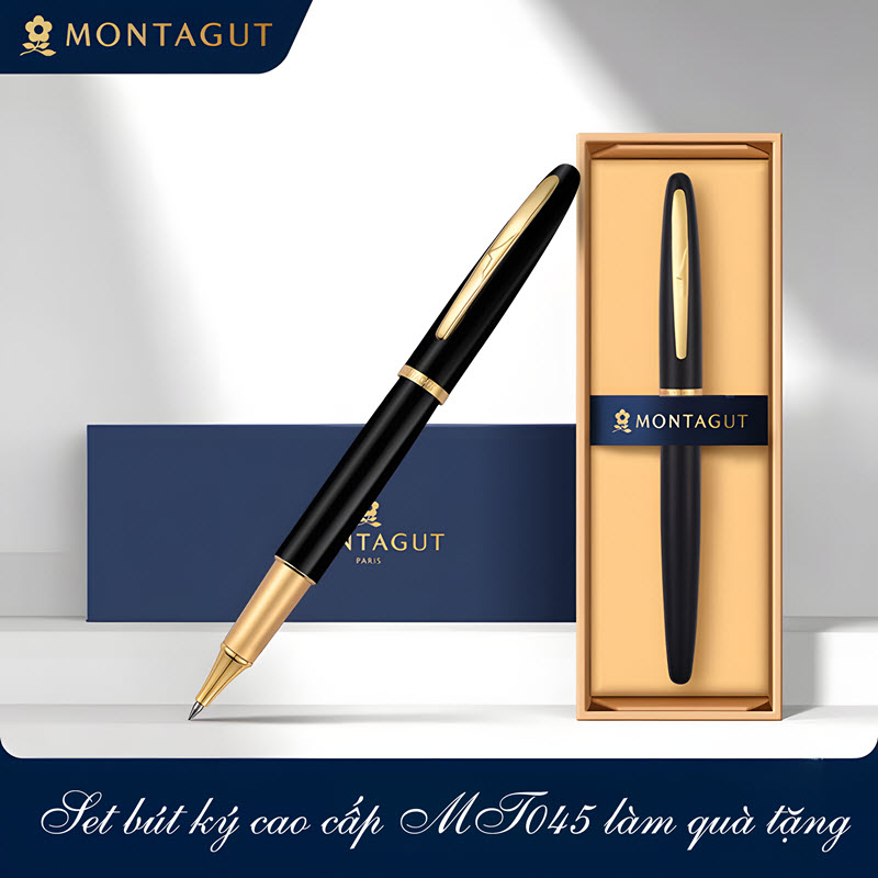 Set bút bi ký cao cấp MT045 màu đen làm quà tặng