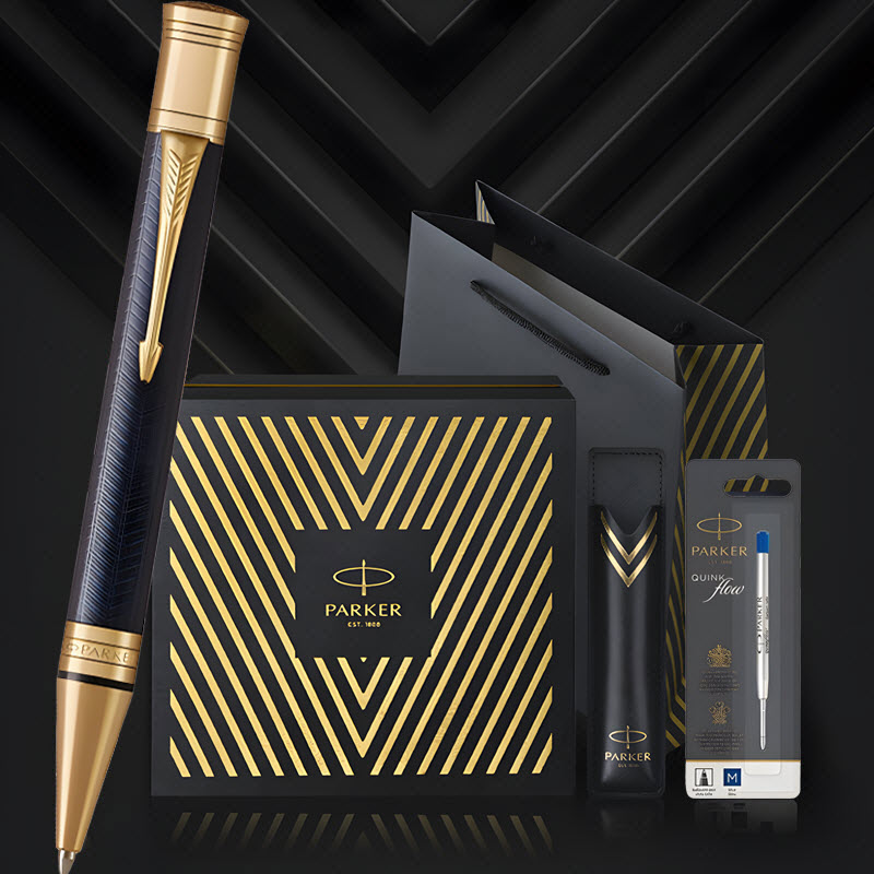 Bộ quà tặng bút ký Parker Duofold PST BLU CHV kèm ngòi và bao da