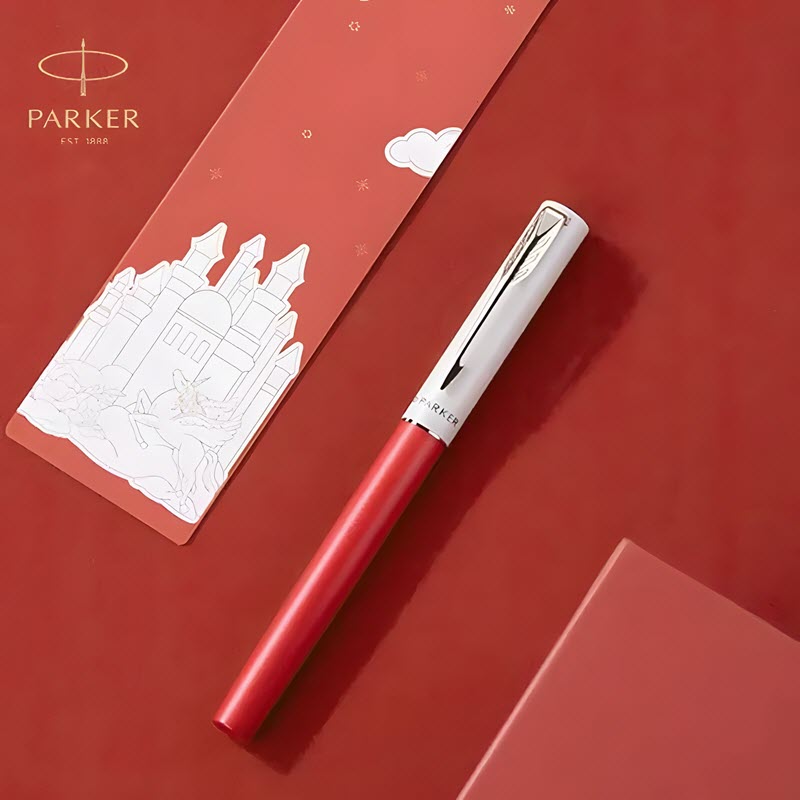 Bút lông bi ký tên Parker Vector XL mix màu trắng - đỏ